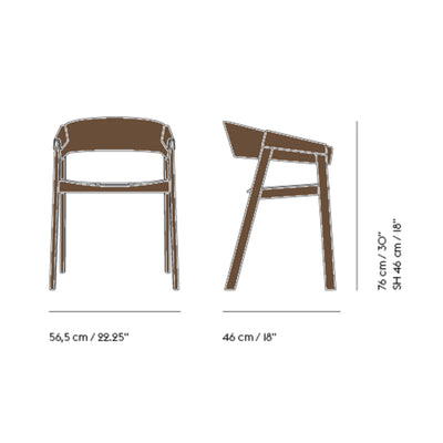 Muuto Cover armchair, refine leather black/stained dark brown