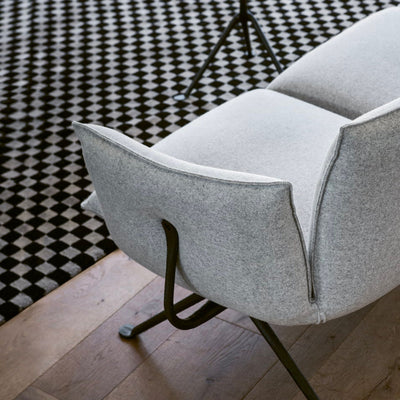 Magis Officina 2 seater sofa, divina melange 120, anthracite grey leg