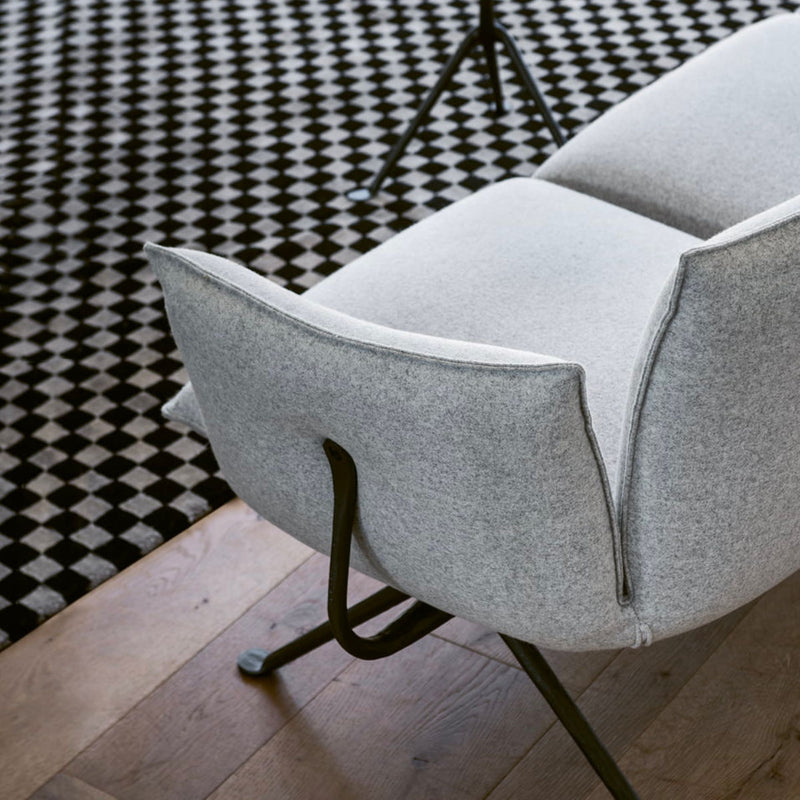 Magis Officina 2 seater sofa, divina melange 120, anthracite grey leg