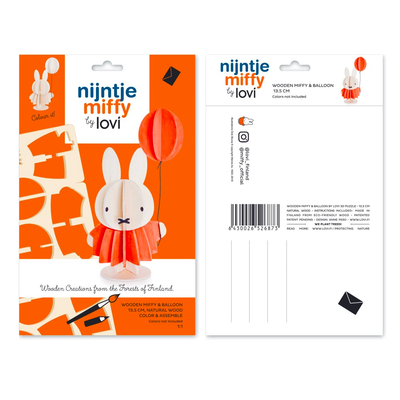 Lovi DIY Wooden Card . Miffy & Balloon