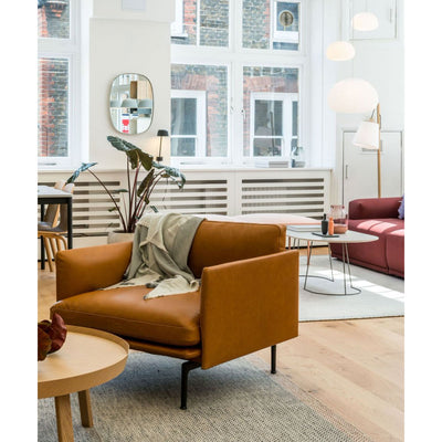 Muuto Outline Chair Black Base, RefineLeatherCognac w88xd86xh71cm