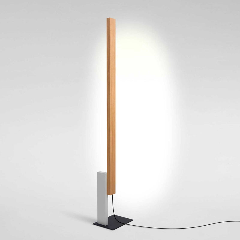 Marset High Line floor lamp, oak/white