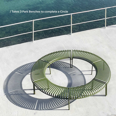 HAY Palissade Park bench (Set of 2), olive