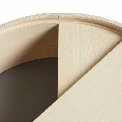 Woud Arc side table Ø42, white pigmented ash