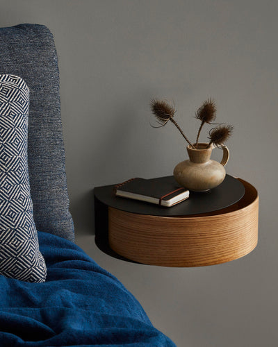 Woud Wallie Wall Shelf, oak/black