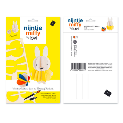 Lovi DIY Wooden Card . Miffy & Ball