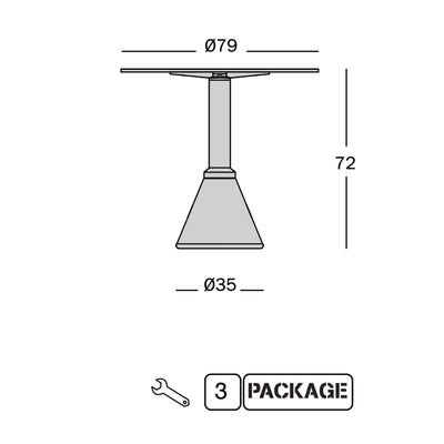 Magis Table One Bistro, black/black/black (ø79cm)