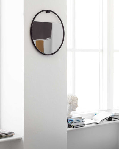 Northern Peek wall mirror cirular small, black (Ø40cm)