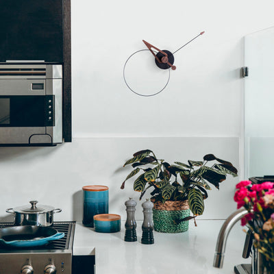 Nomon Pico wall clock, black/walnut