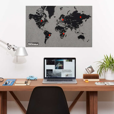 Palomar S.r.l. Pin World by Countries. Black Standard . 124x66cm