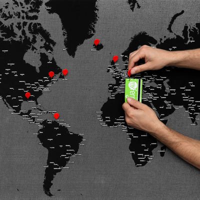 Palomar S.r.l. Pin World by Countries. Black Standard . 124x66cm