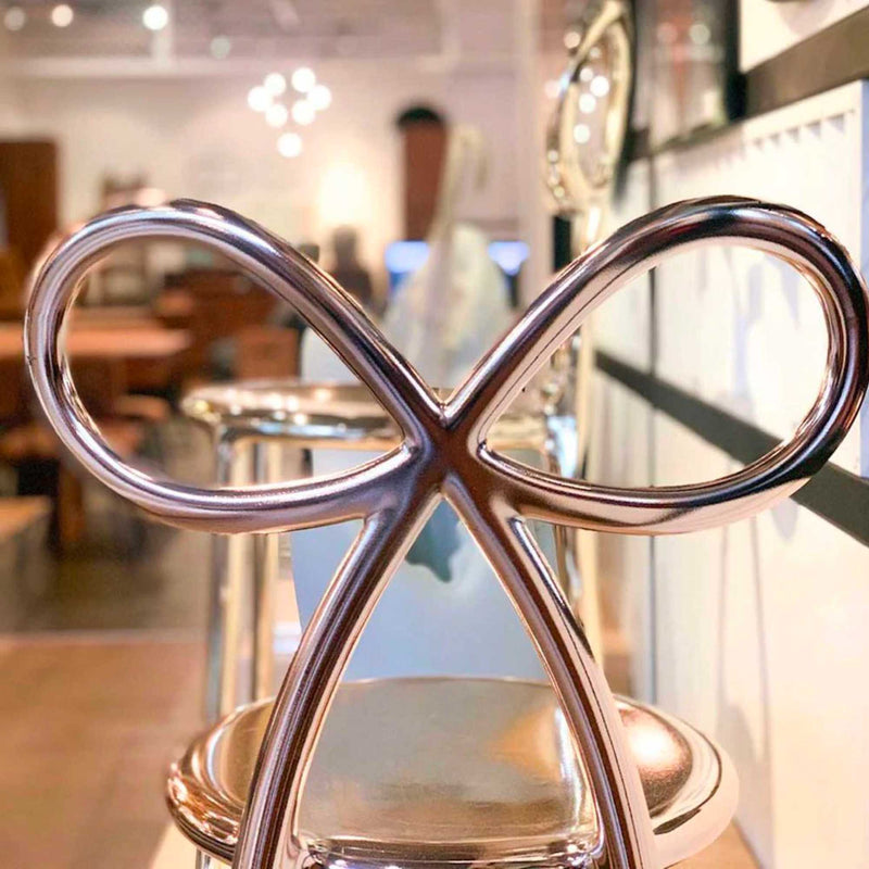 Qeeboo Ribbon chair metal finish, pink gold