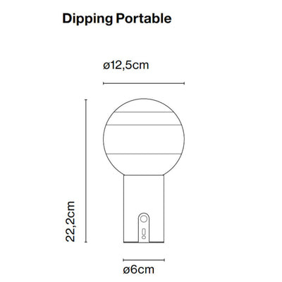 Marset Dipping rechargeable lamp, pink/brass