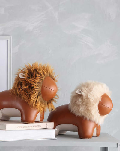 Zuny Bookend Lion Puno, tan/white