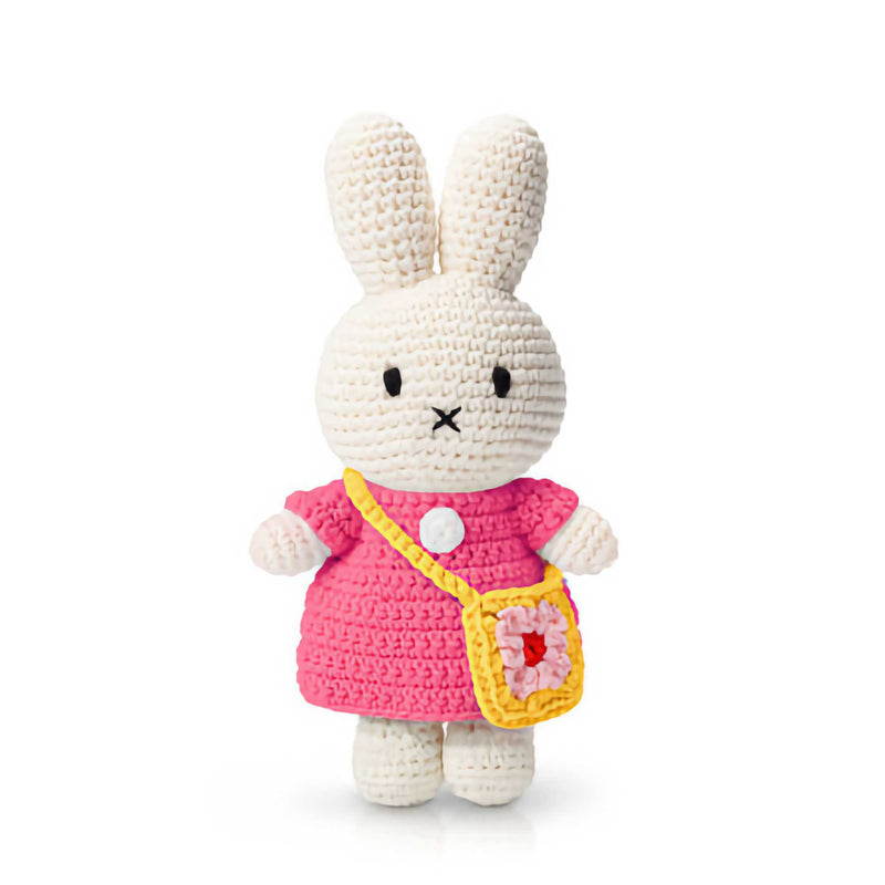 Just Dutch Miffy Crochet 25cm, Pink Dress/Flower Bag