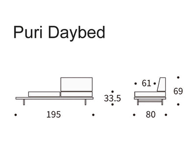 Innovation Puri Daybed with Oak Table, 217 light grey