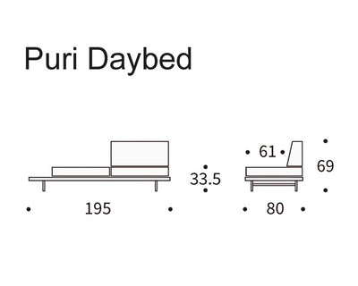 Innovation Living Puri daybed with walnut table, 527 mixed dance natural
