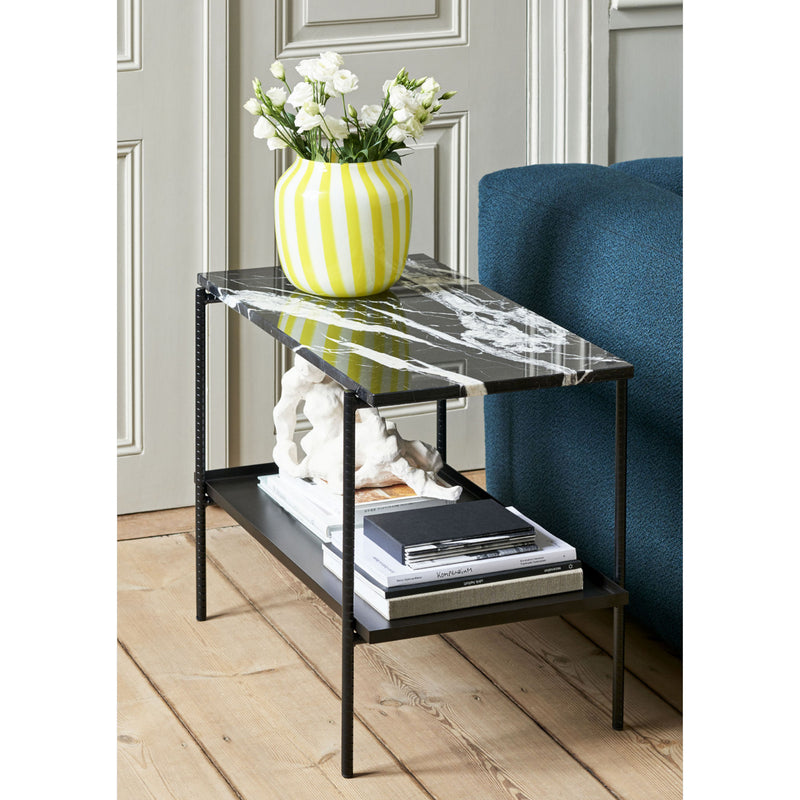 HAY Rebar Rectangular Side Table, Black Marble (L75xW44 cm)