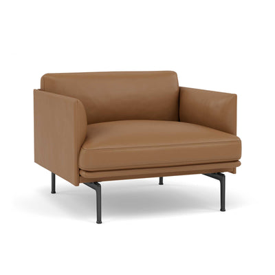 Muuto Outline Chair Black Base, RefineLeatherCognac w88xd86xh71cm