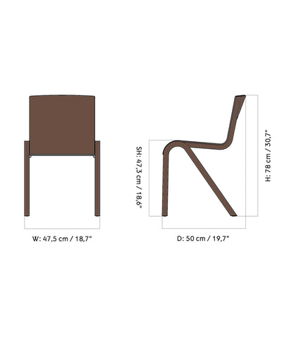 Audo Ready dining chair, red stained oak