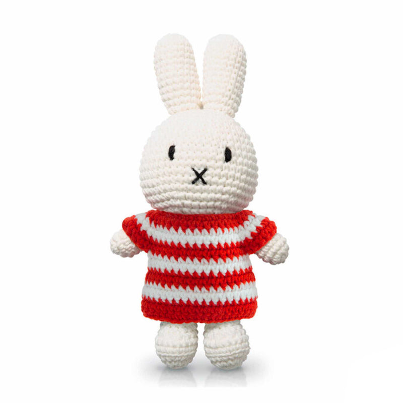 Just Dutch Miffy crochet, Red Striped Dress