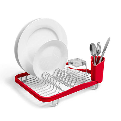 Umbra Sinkin dish rack, red