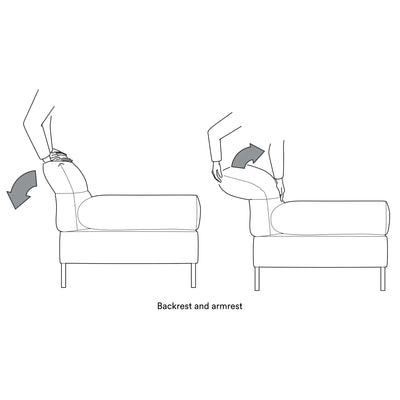 HAY Pandarine 3-Seater Sofa w. Reclining Armrest , Olavi 03/Black Stained Oak