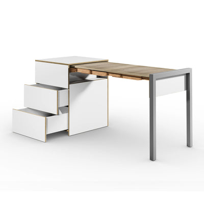 Alwin's Space Box extendable table, white