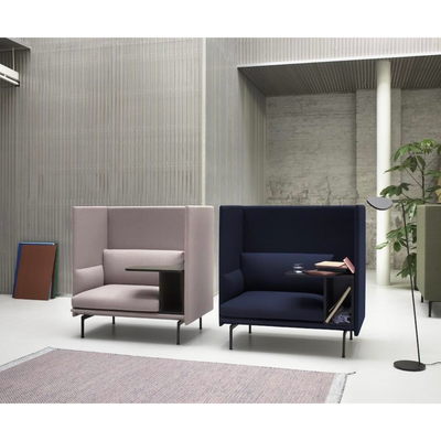 Muuto Outline Sofa Highback Right, Black Base w105xd78xh115cm