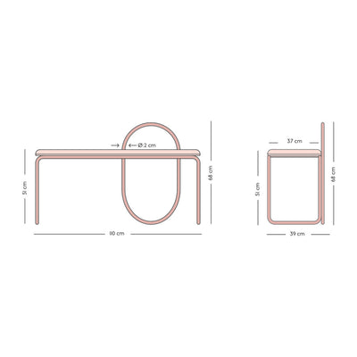 Aytm Angui velvet bench, rose