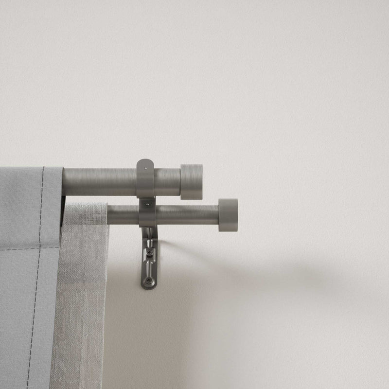 Umbra Cappa double curtain rod, nickel/steel (36-66")