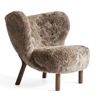&Tradition VB1 Little Petra lounge chair, Sahara sheepskin/walnut