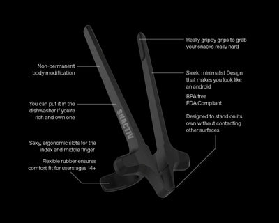 Snactiv + Case wearable chopsticks, dark mode