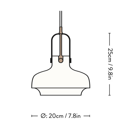 &Tradition SC6 Copenhagen pendant light, opal glass/bronzed brass