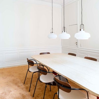 &Tradition SC6 Copenhagen pendant light, opal glass/bronzed brass