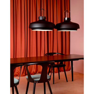 &Tradition SC8 Copenhagen pendant light, matt black - silver suspension