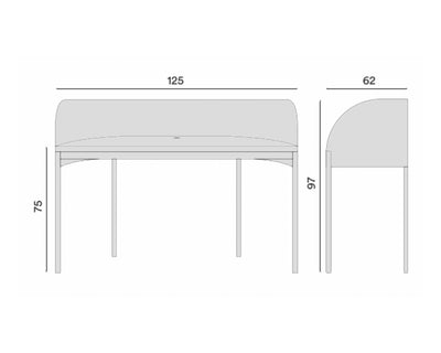 Northern Shelter work desk, black/smoked oak top