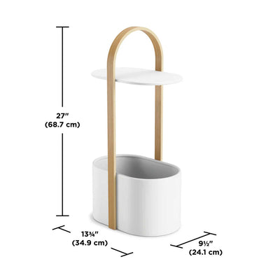 Umbra Bellwood side table w. storage and cable management, white