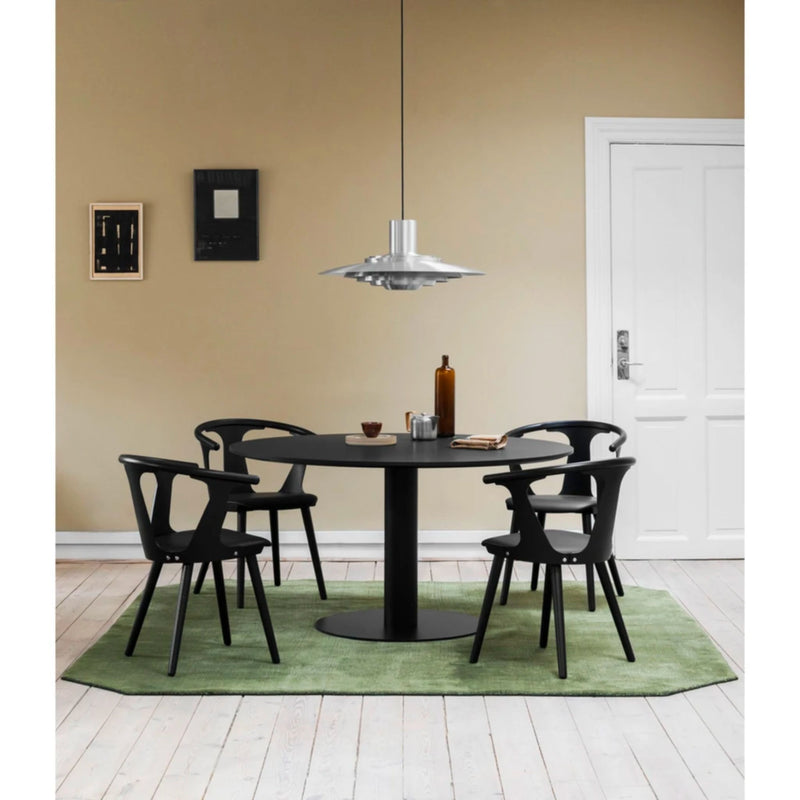 &Tradition SK2 In Between Chair , Black Silk leather - Black Lacquered Oak