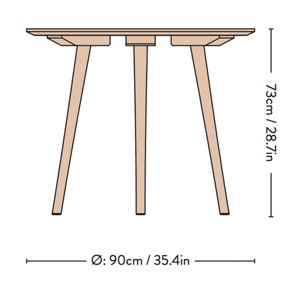 &Tradition SK3 In Between Round Table Φ90 , White Oil
