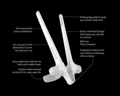 Snactiv + Case wearable chopsticks, light mode
