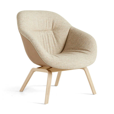 Hay AAL 83 soft duo About A Lounge chair, bolgheri LGG60/silk leather SIL0258/lacquered oak