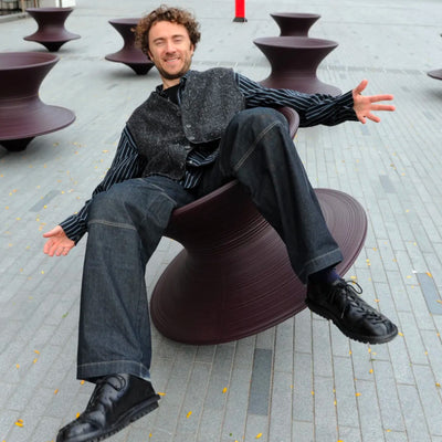 Magis Spun lounge chair, dark purple (outdoor)