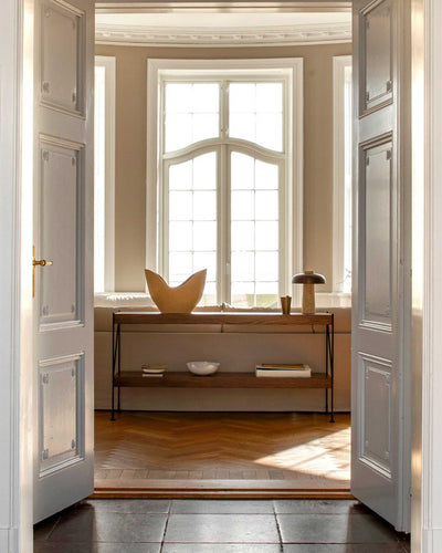 Audo Zet storage system, dark stained oak/black (H70 cm)