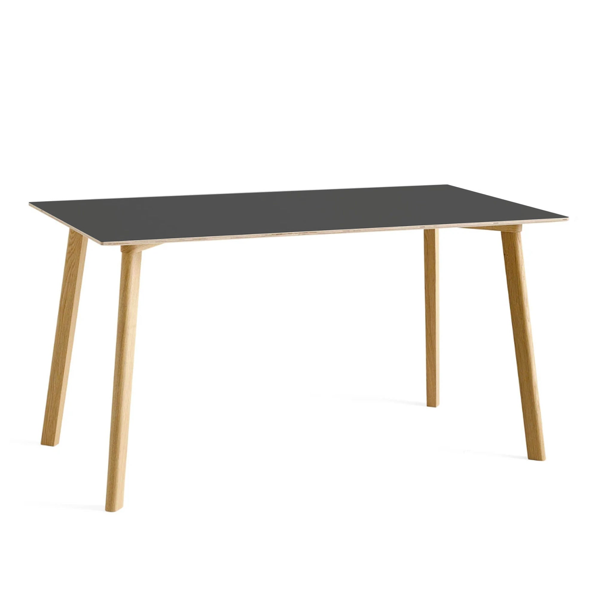 HAY CPH Deux 210 Table, Stone Grey/Matt Lacquered Oak (140x75 cm)
