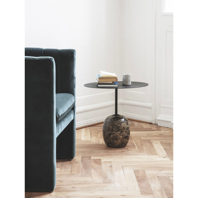 &Tradition LN9 Lato Oval Side Table, Warm Black/Emparador Marble