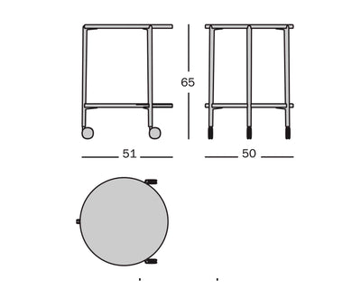 Magis Tambour table on wheels