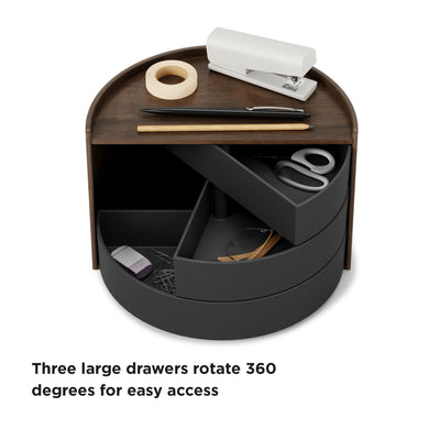 Umbra Moona Storage Box , Black/Walnut