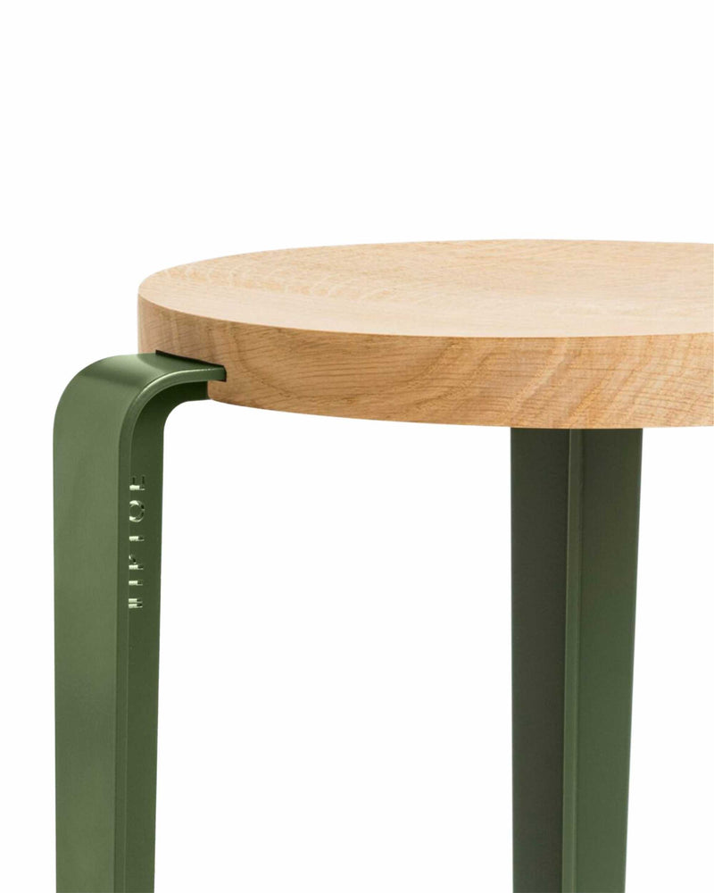 Tiptoe Lou stool, Rosemary green/oak