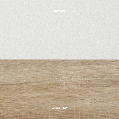 Alwin's Space Box W. Door Extendable Table , White/Platinum Vintage Oak